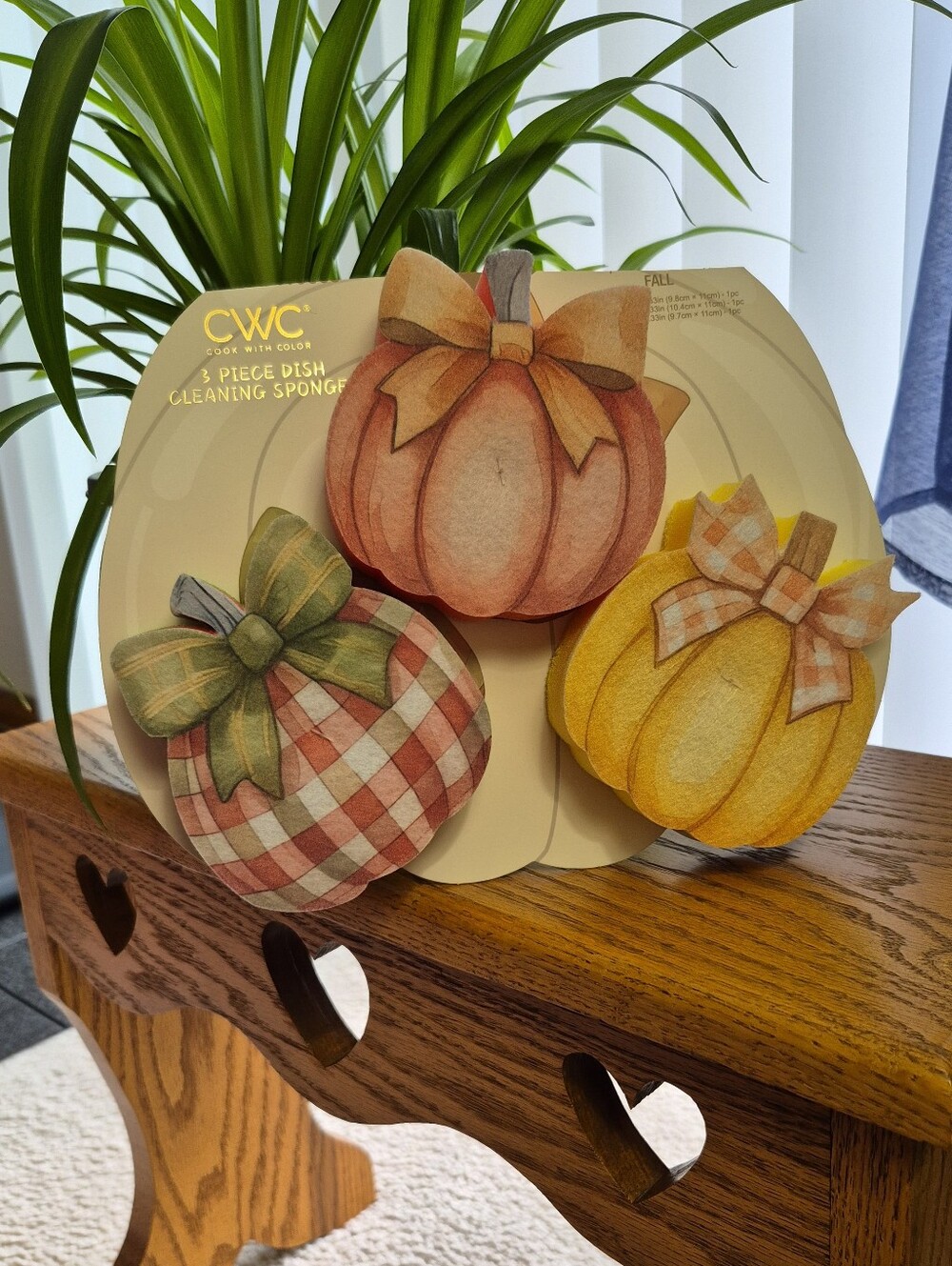 CWC Pumpkin Dish Cleaning Sponge Set Orange, Yellow, Green. Set Of 3. BRAND NEW